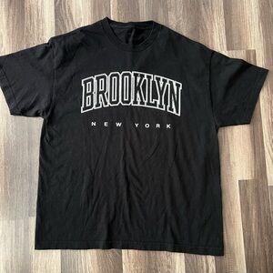 J. Galt Men's One Size T-Shirt Brooklyn New York Short Sleeve Black